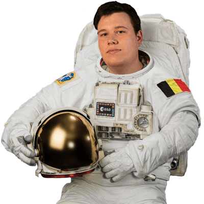 Guillaume en tenue d'astronaute